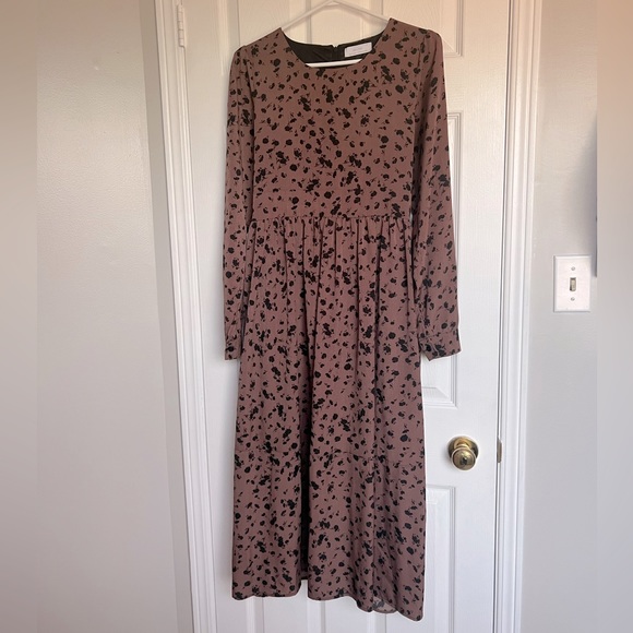 OAK + FORT | Brown & Black Floral Dress - Picture 1 of 11